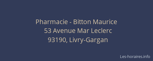 Pharmacie - Bitton Maurice
