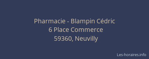 Pharmacie - Blampin Cédric