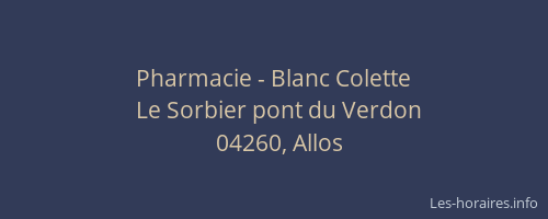 Pharmacie - Blanc Colette