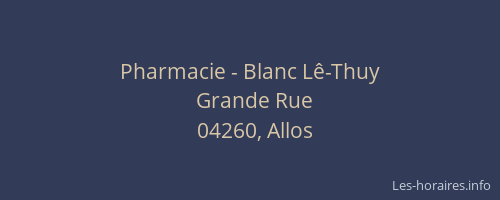 Pharmacie - Blanc Lê-Thuy