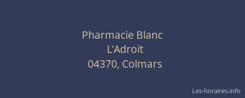 Pharmacie Blanc