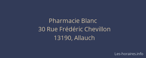Pharmacie Blanc