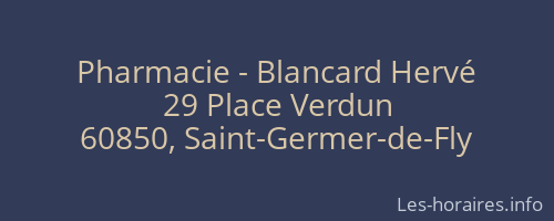 Pharmacie - Blancard Hervé