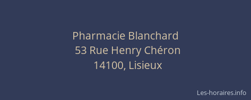 Pharmacie Blanchard