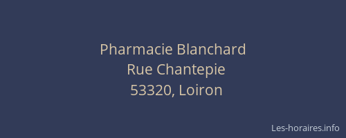 Pharmacie Blanchard