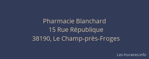 Pharmacie Blanchard