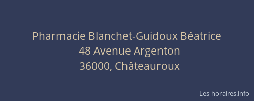 Pharmacie Blanchet-Guidoux Béatrice