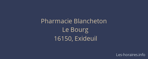 Pharmacie Blancheton