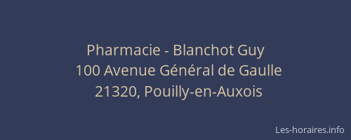 Pharmacie - Blanchot Guy