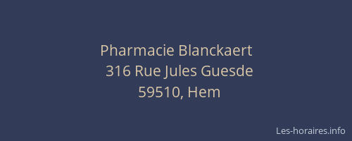Pharmacie Blanckaert