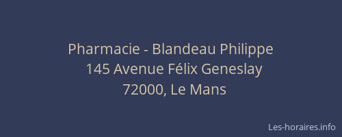Pharmacie - Blandeau Philippe