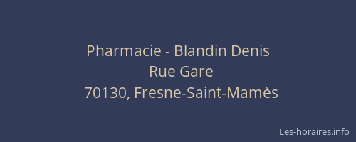 Pharmacie - Blandin Denis