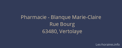 Pharmacie - Blanque Marie-Claire