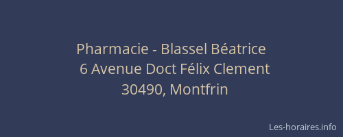Pharmacie - Blassel B&eacute;atrice