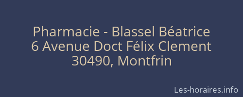 Pharmacie - Blassel Béatrice