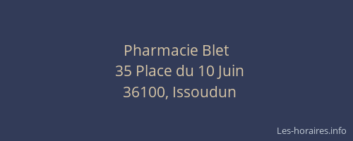 Pharmacie Blet