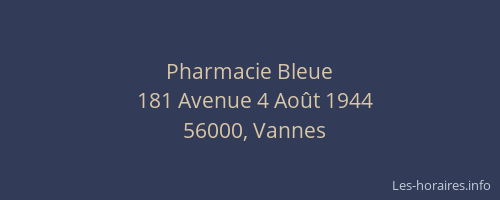 Pharmacie Bleue