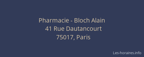 Pharmacie - Bloch Alain