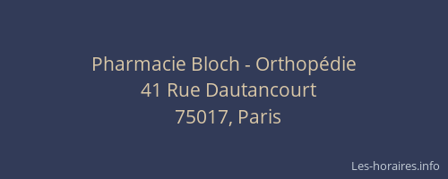 Pharmacie Bloch - Orthopédie