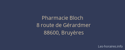 Pharmacie Bloch