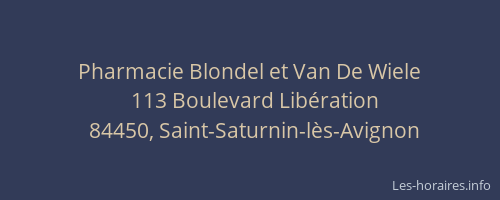 Pharmacie Blondel et Van De Wiele