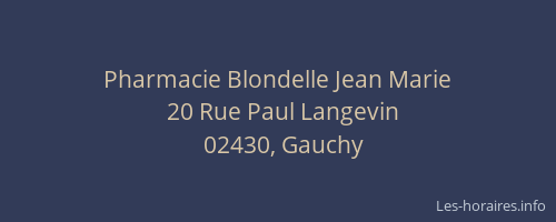 Pharmacie Blondelle Jean Marie
