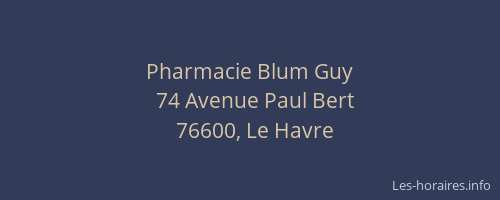 Pharmacie Blum Guy