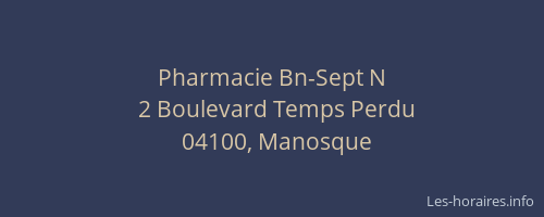 Pharmacie Bn-Sept N