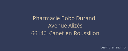 Pharmacie Bobo Durand
