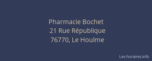Pharmacie Bochet