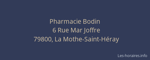 Pharmacie Bodin