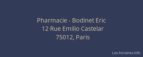 Pharmacie - Bodinet Eric