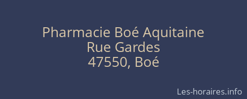 Pharmacie Boé Aquitaine