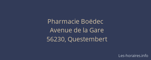 Pharmacie Bo&euml;dec