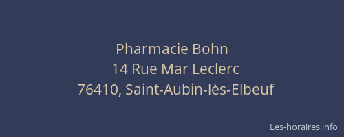 Pharmacie Bohn