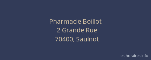 Pharmacie Boillot
