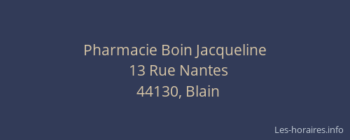 Pharmacie Boin Jacqueline