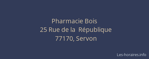 Pharmacie Bois