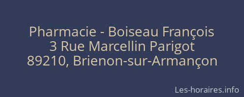Pharmacie - Boiseau Fran&ccedil;ois