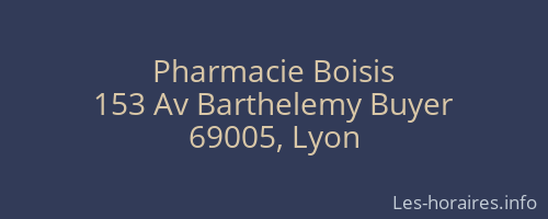 Pharmacie Boisis
