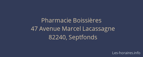 Pharmacie Boissières
