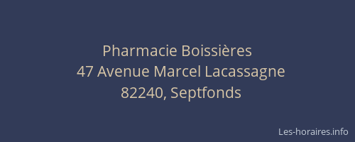 Pharmacie Boissi&egrave;res