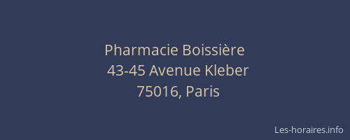 Pharmacie Boissière