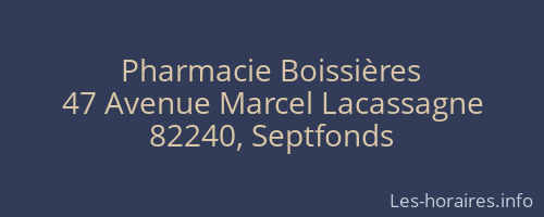 Pharmacie Boissières