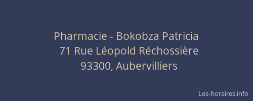 Pharmacie - Bokobza Patricia