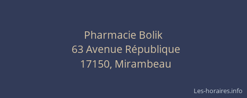 Pharmacie Bolik