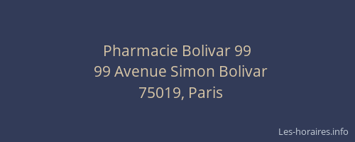 Pharmacie Bolivar 99