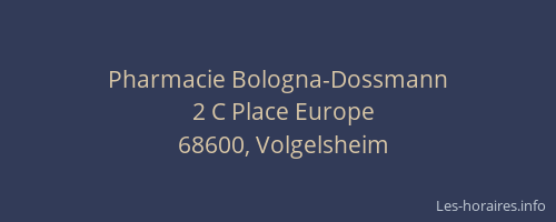Pharmacie Bologna-Dossmann