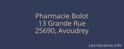 Pharmacie Bolot