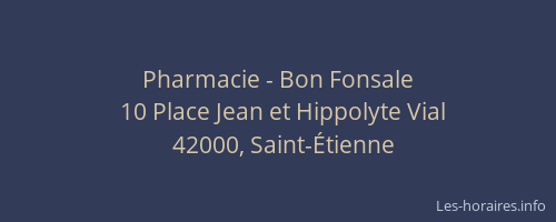 Pharmacie - Bon Fonsale